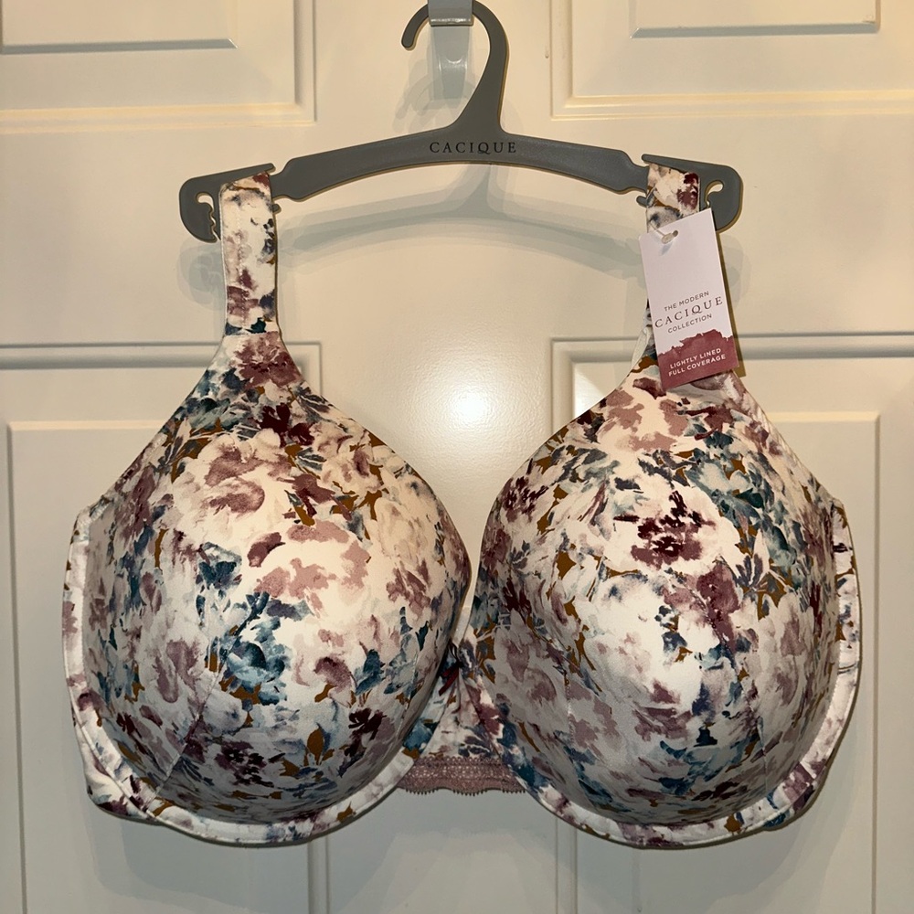 Cacique Multicolor Floral Lightly Line Balconette Bra